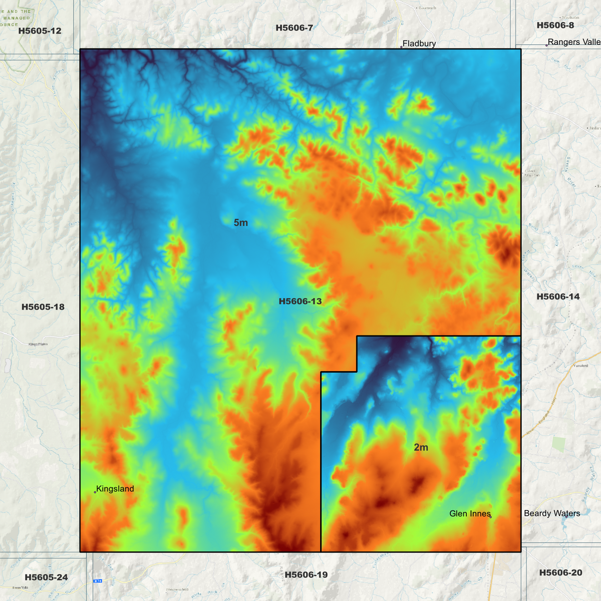Glen Innes 2m & 5m Digital Elevation Models (H5606-13)