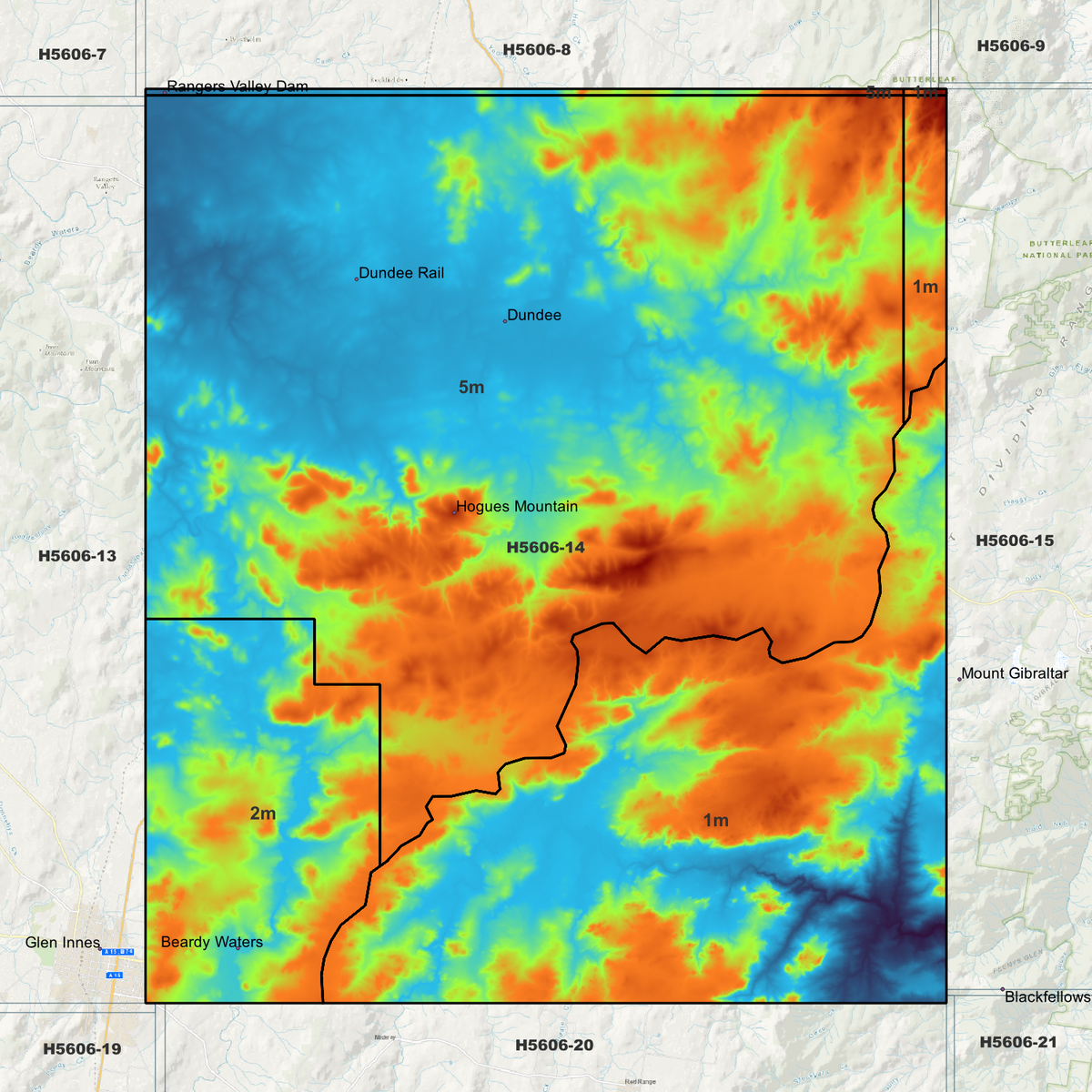 Dundee 1m, 2m & 5m Digital Elevation Models (H5606-14)