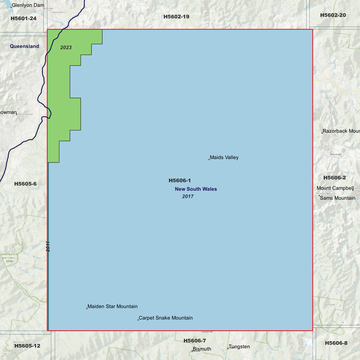 Binghi 50cm, 1m & 5m Digital Elevation Models (H5606-1)