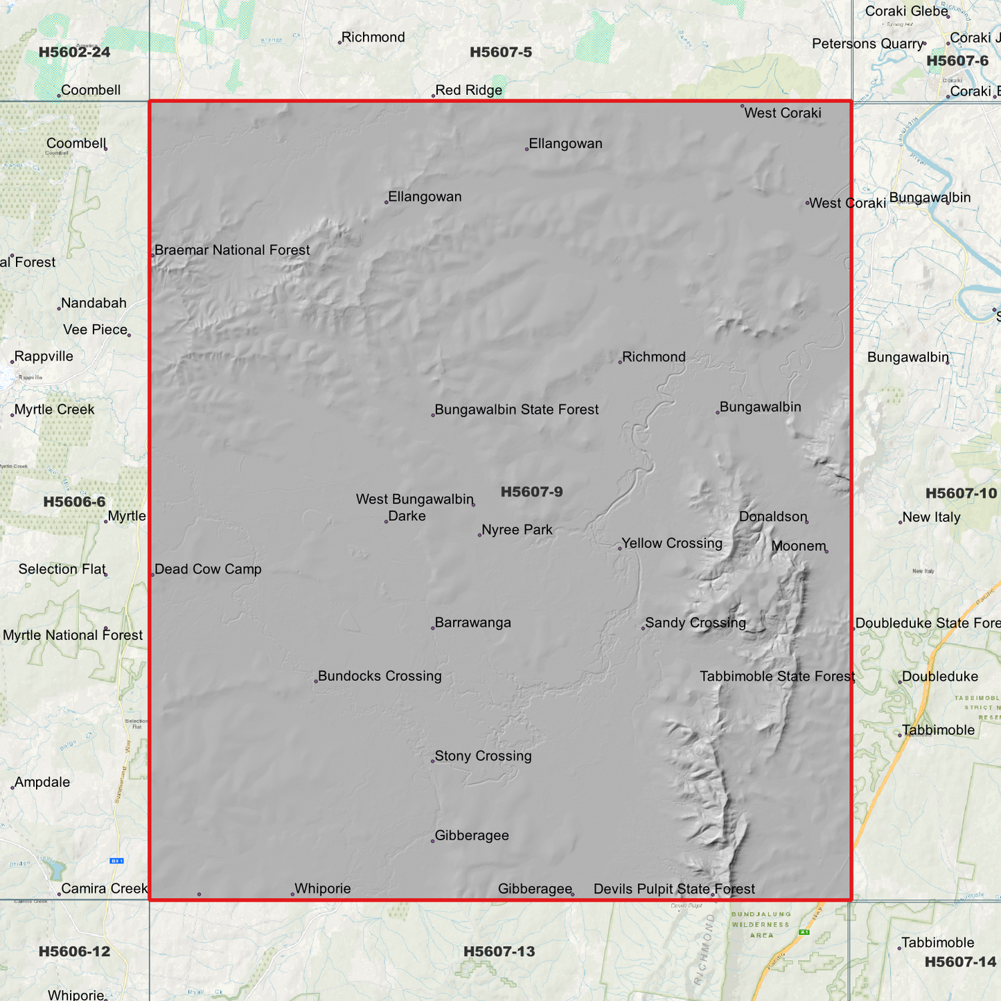 Bungawalbin 1m Digital Elevation Model (H5607-9)