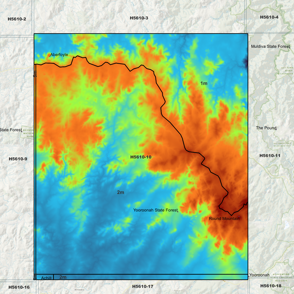 Aberfoyle 1m, 2m & 5m Digital Elevation Models (H5610-10)