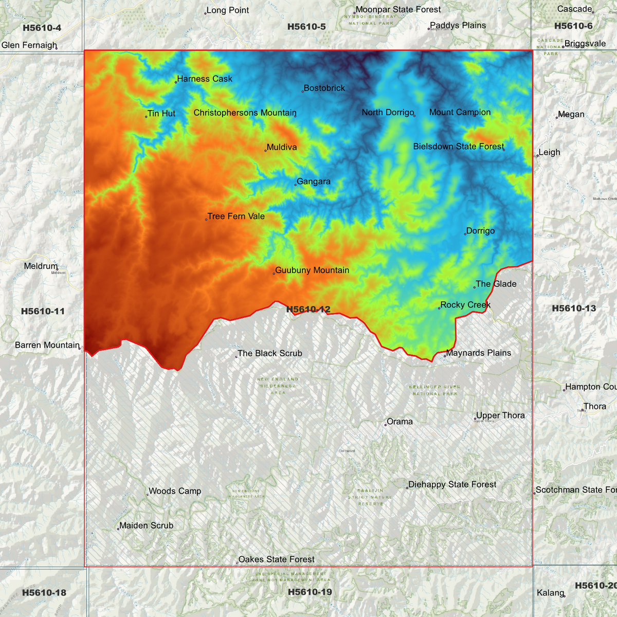 Dorrigo 1m & 2m Digital Elevation Models (H5610-12)