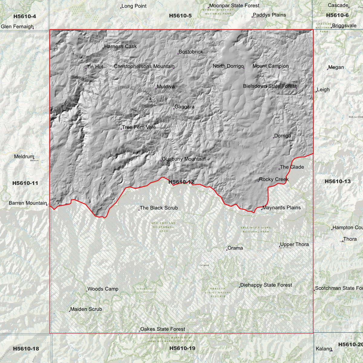 Dorrigo 1m & 2m Digital Elevation Models (H5610-12)