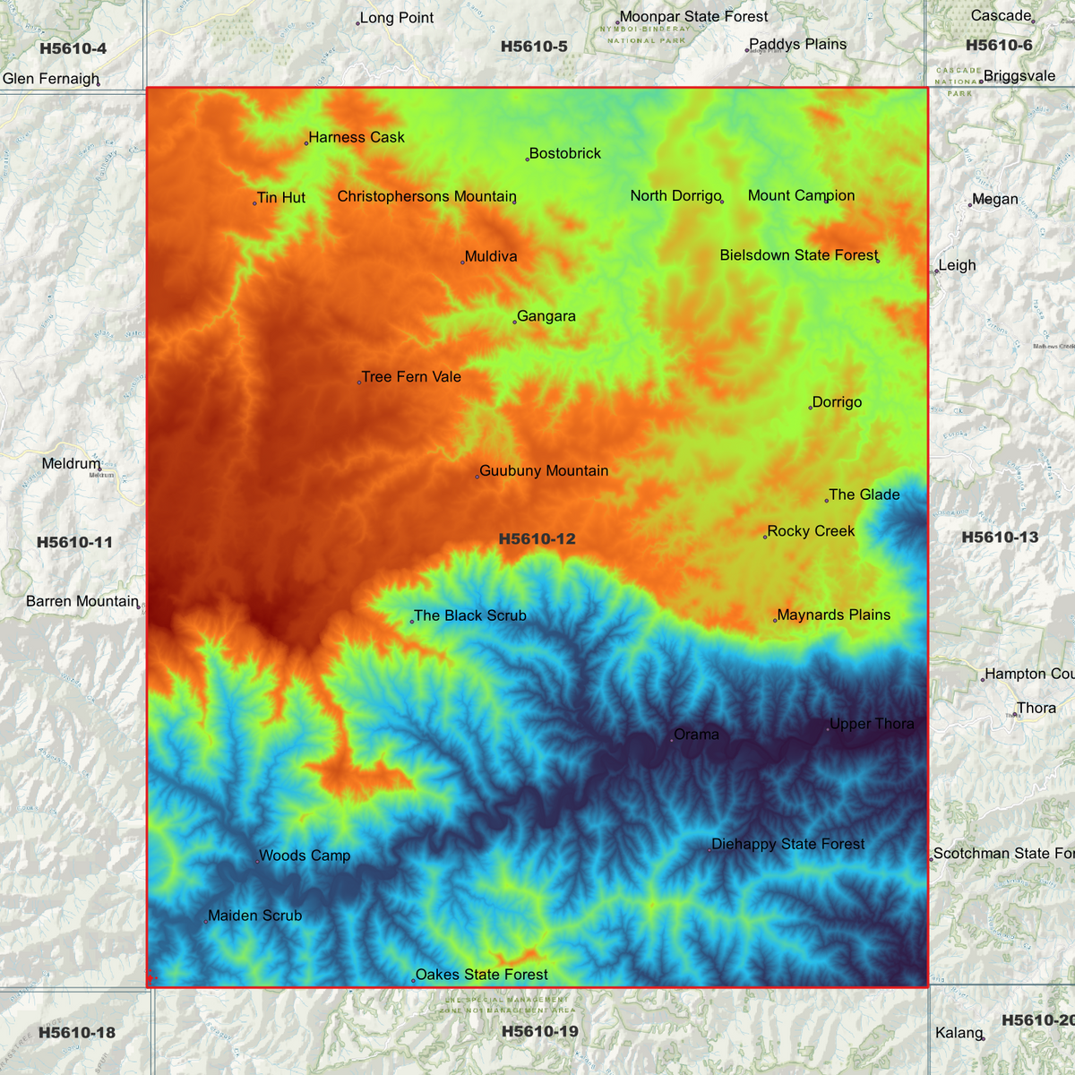 Dorrigo 1m & 2m Digital Elevation Models (H5610-12)