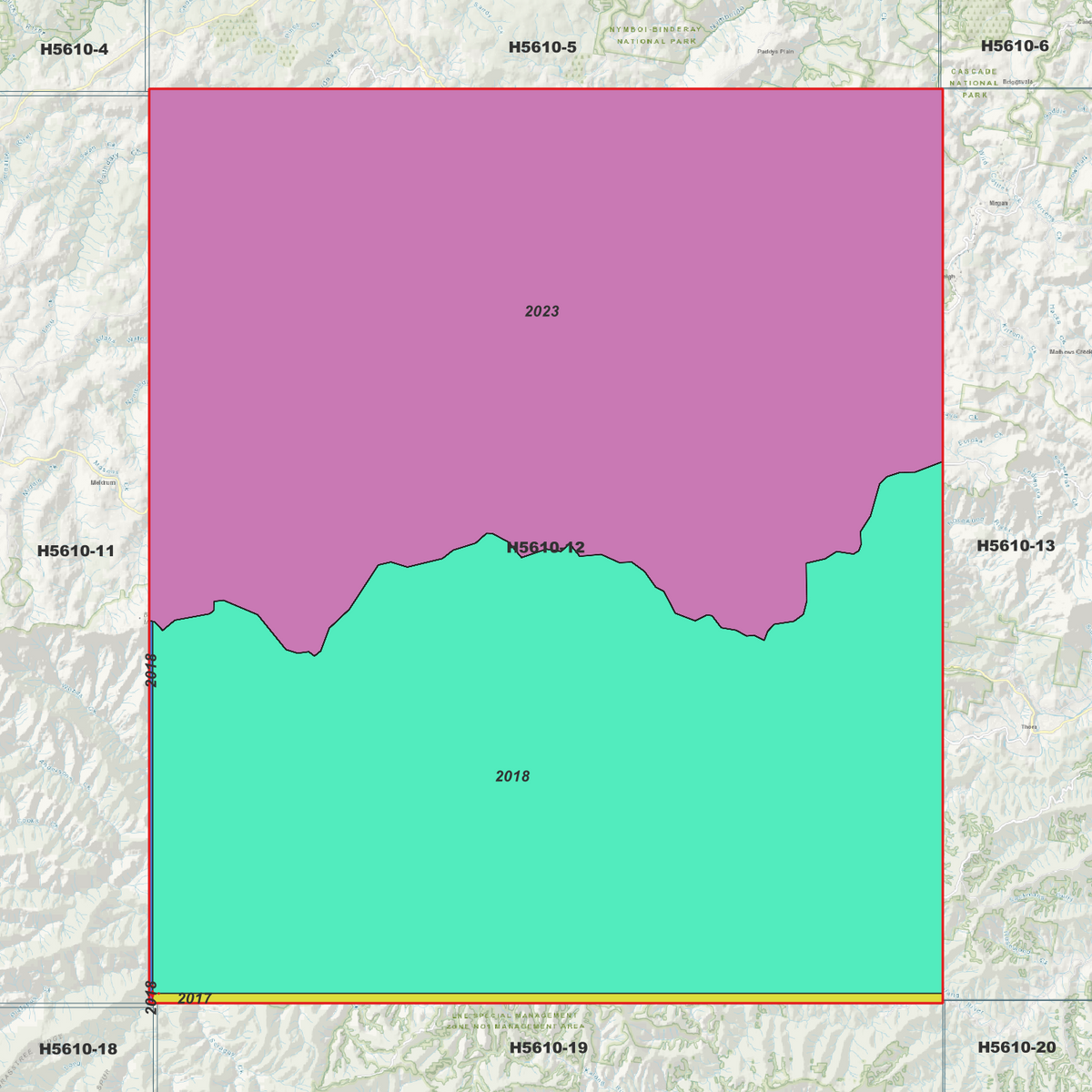 Dorrigo 1m & 2m Digital Elevation Models (H5610-12)