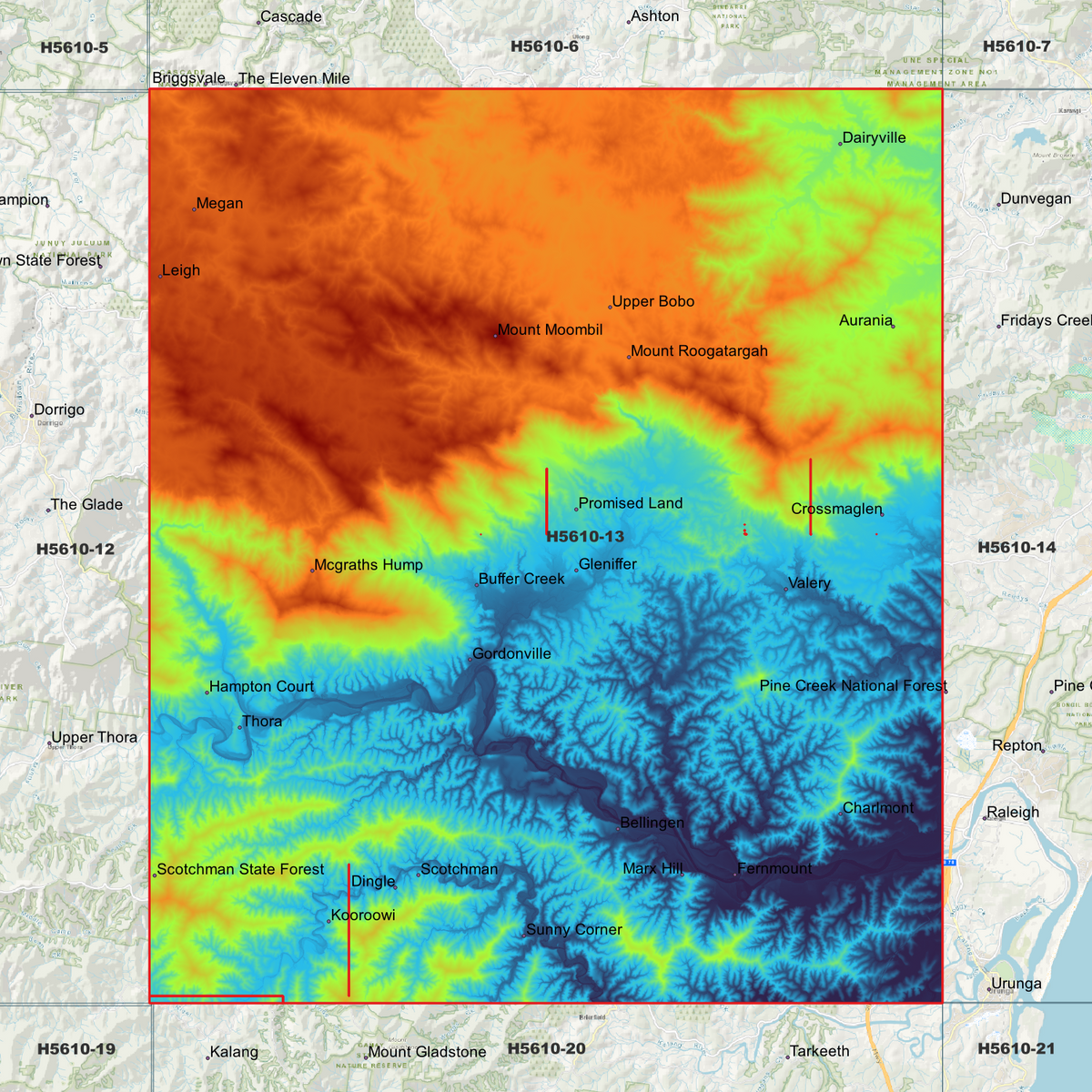 Bellingen 50cm, 1m & 2m Digital Elevation Models (H5610-13)