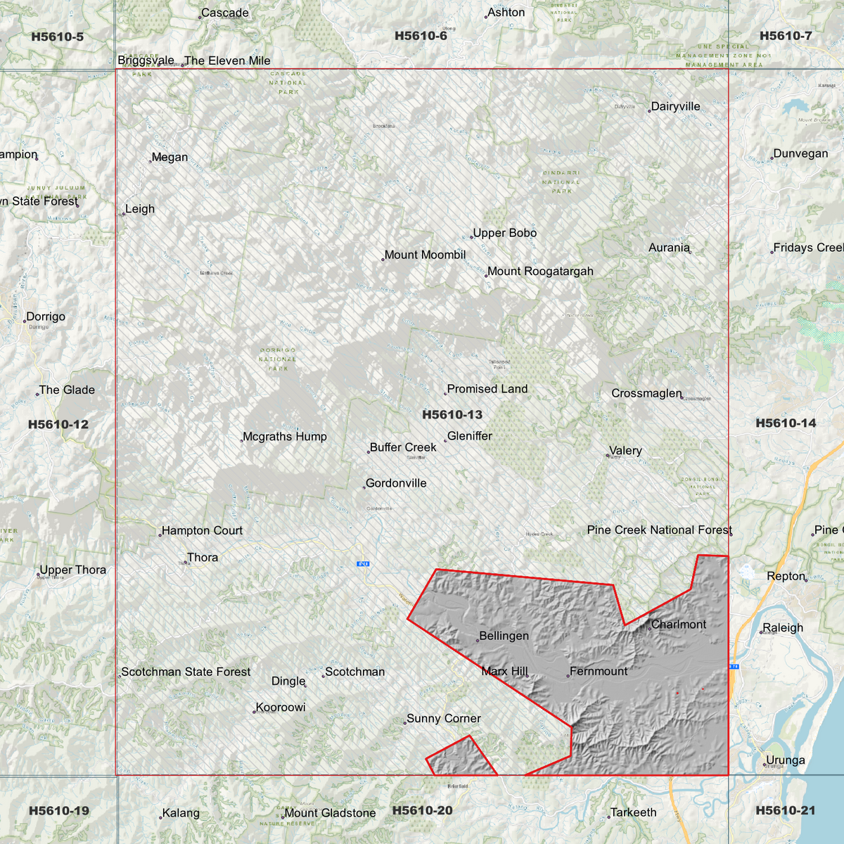 Bellingen 50cm, 1m & 2m Digital Elevation Models (H5610-13)