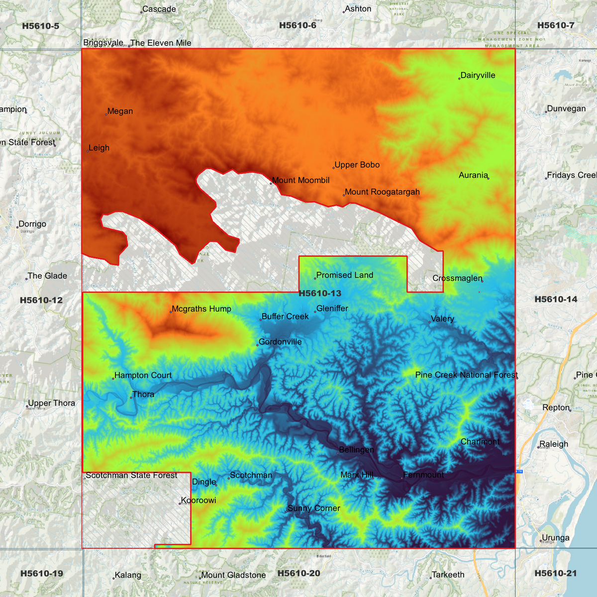 Bellingen 50cm, 1m & 2m Digital Elevation Models (H5610-13)