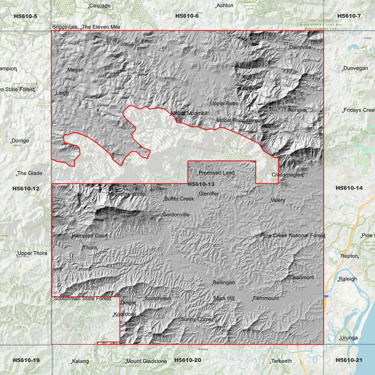 Bellingen 50cm, 1m & 2m Digital Elevation Models (H5610-13)