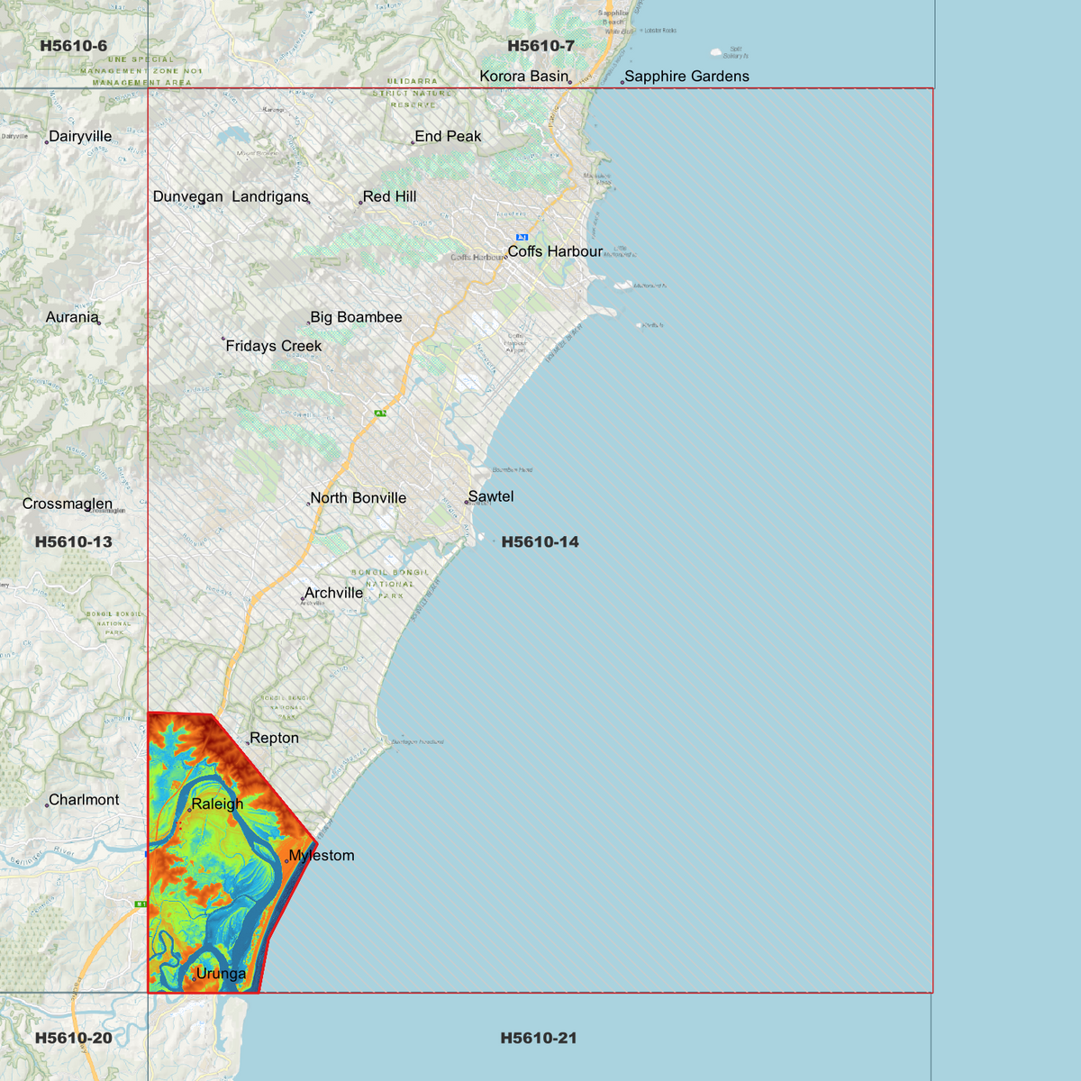 Coffs Harbour 50cm & 1m Digital Elevation Models (H5610-14)