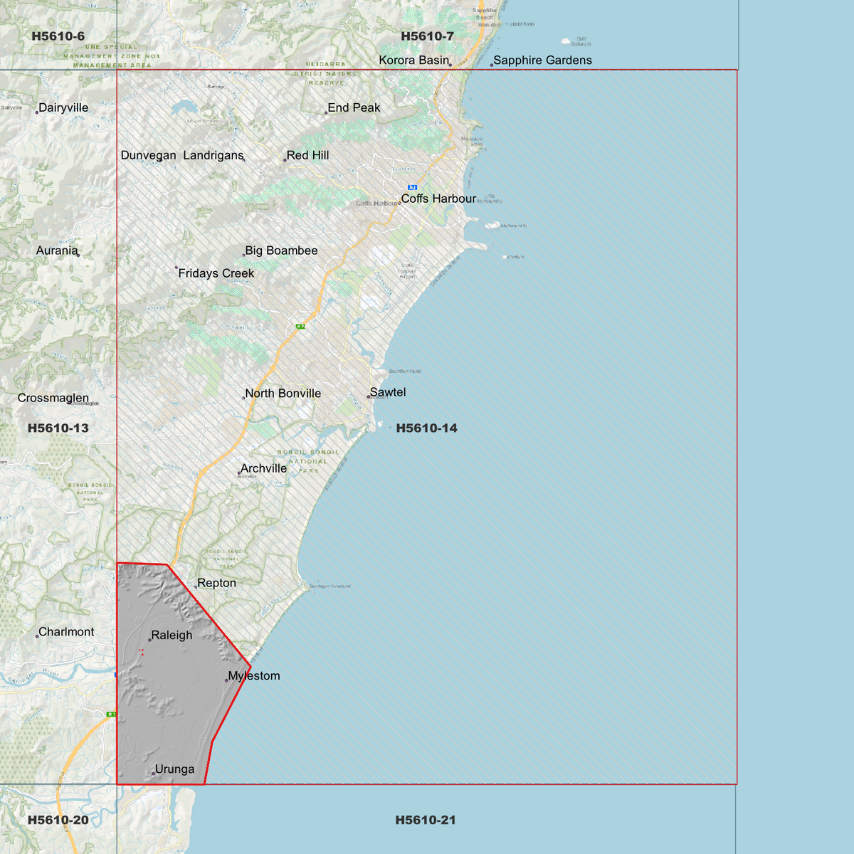Coffs Harbour 50cm & 1m Digital Elevation Models (H5610-14)