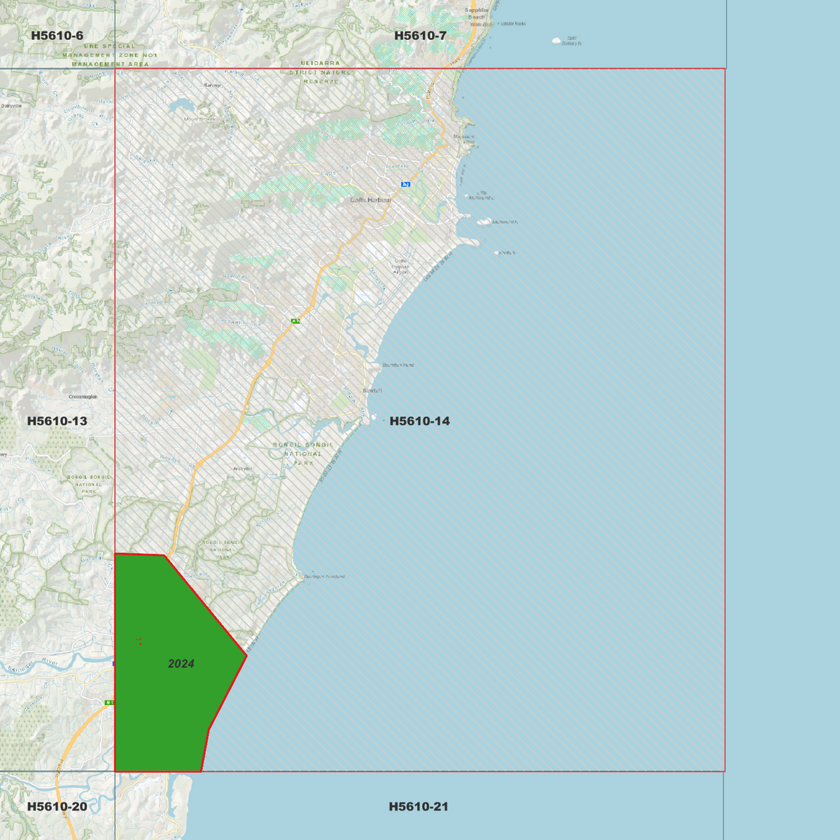 Coffs Harbour 50cm & 1m Digital Elevation Models (H5610-14)