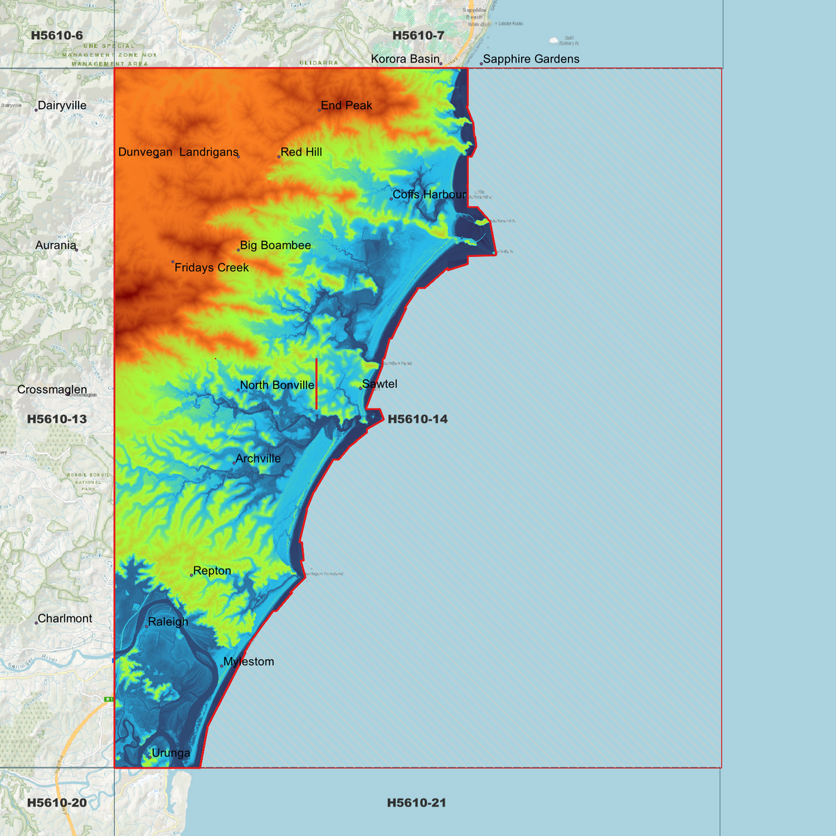 Coffs Harbour 50cm & 1m Digital Elevation Models (H5610-14)