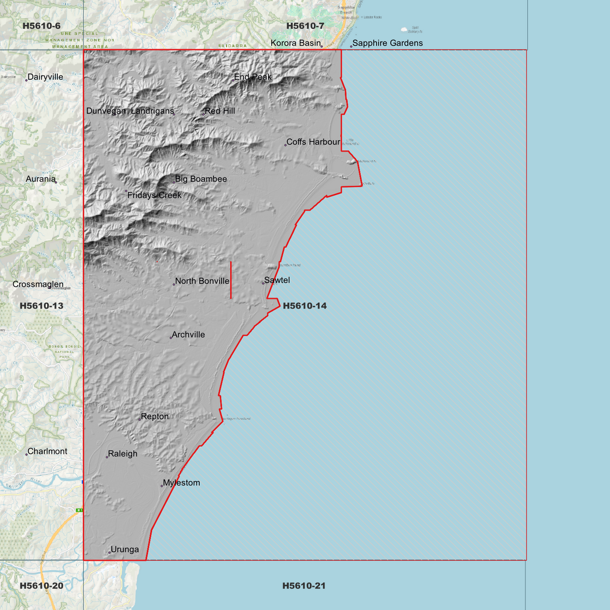 Coffs Harbour 50cm & 1m Digital Elevation Models (H5610-14)