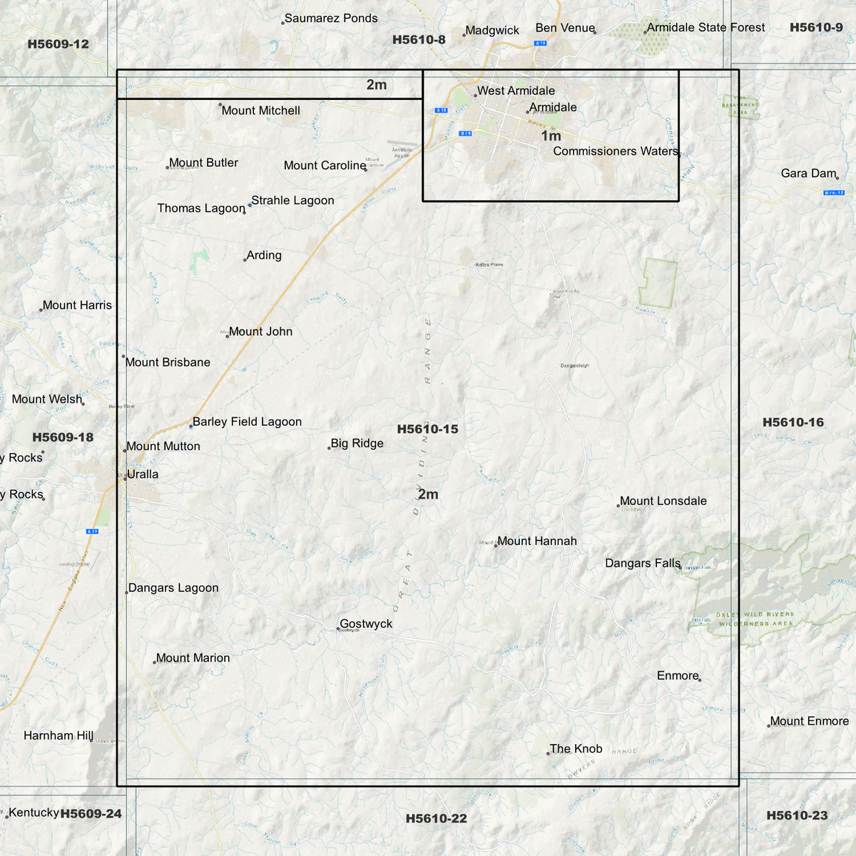 Armidale 1m & 2m Digital Elevation Models (H5610-15)