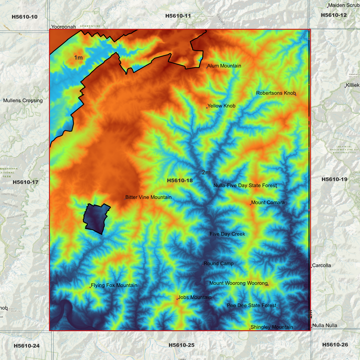 Jobs 1m & 2m Digital Elevation Models (H5610-18)