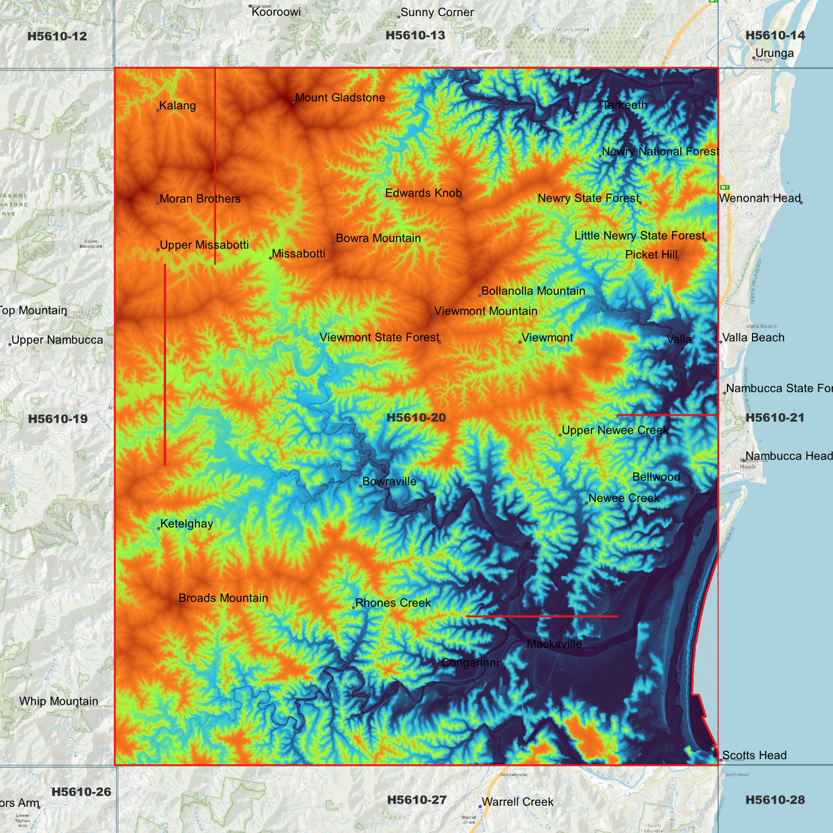Nambucca 50cm, 1m & 2m Digital Elevation Models (H5610-20)