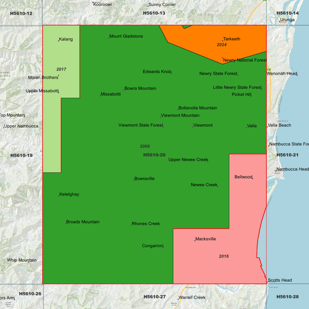 Nambucca 50cm, 1m & 2m Digital Elevation Models (H5610-20)