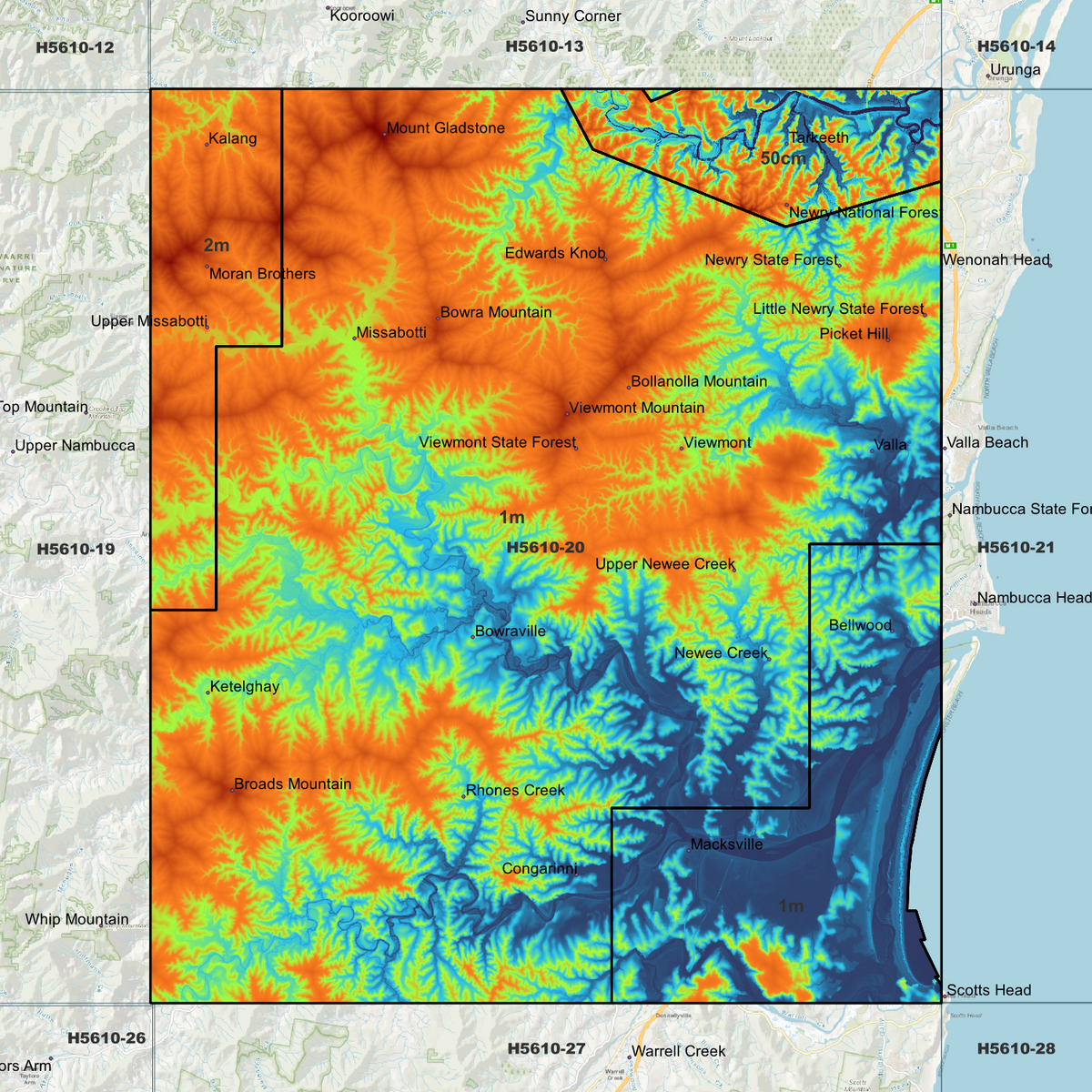 Nambucca 50cm, 1m & 2m Digital Elevation Models (H5610-20)