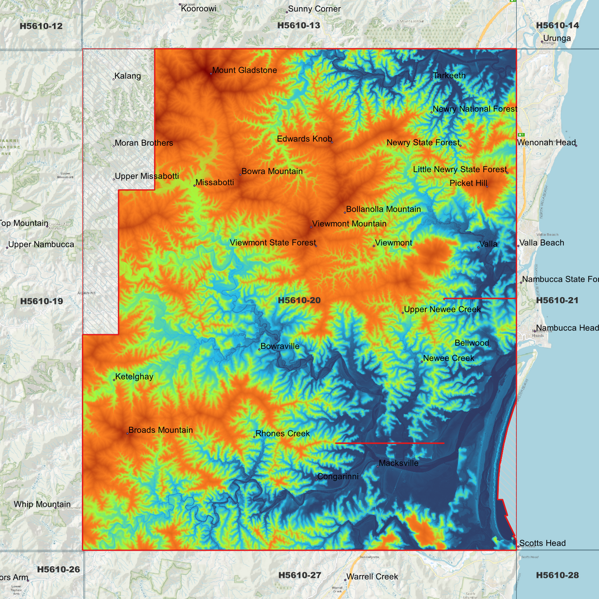 Nambucca 50cm, 1m & 2m Digital Elevation Models (H5610-20)