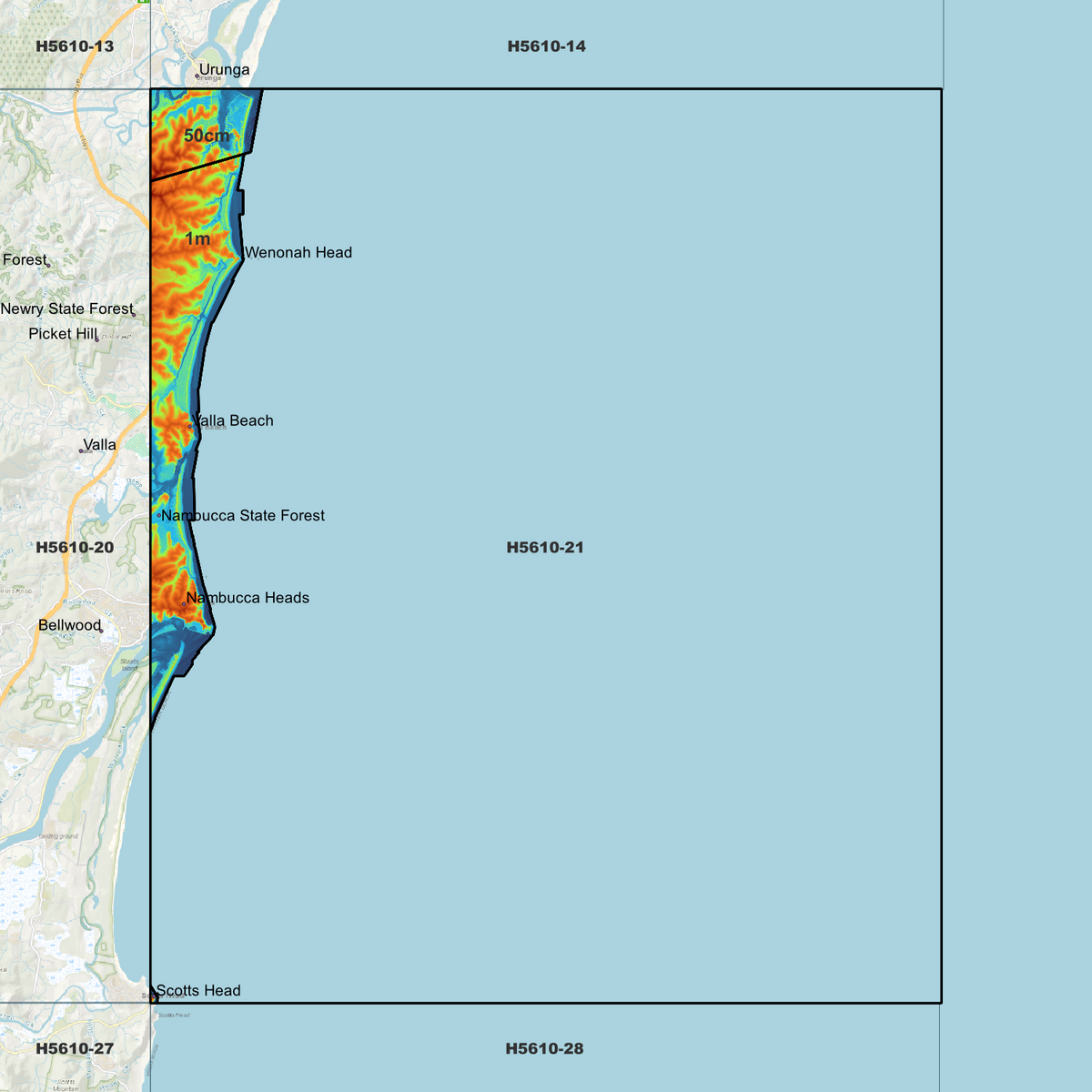 Valla Beach 50cm & 1m Digital Elevation Models (H5610-21)
