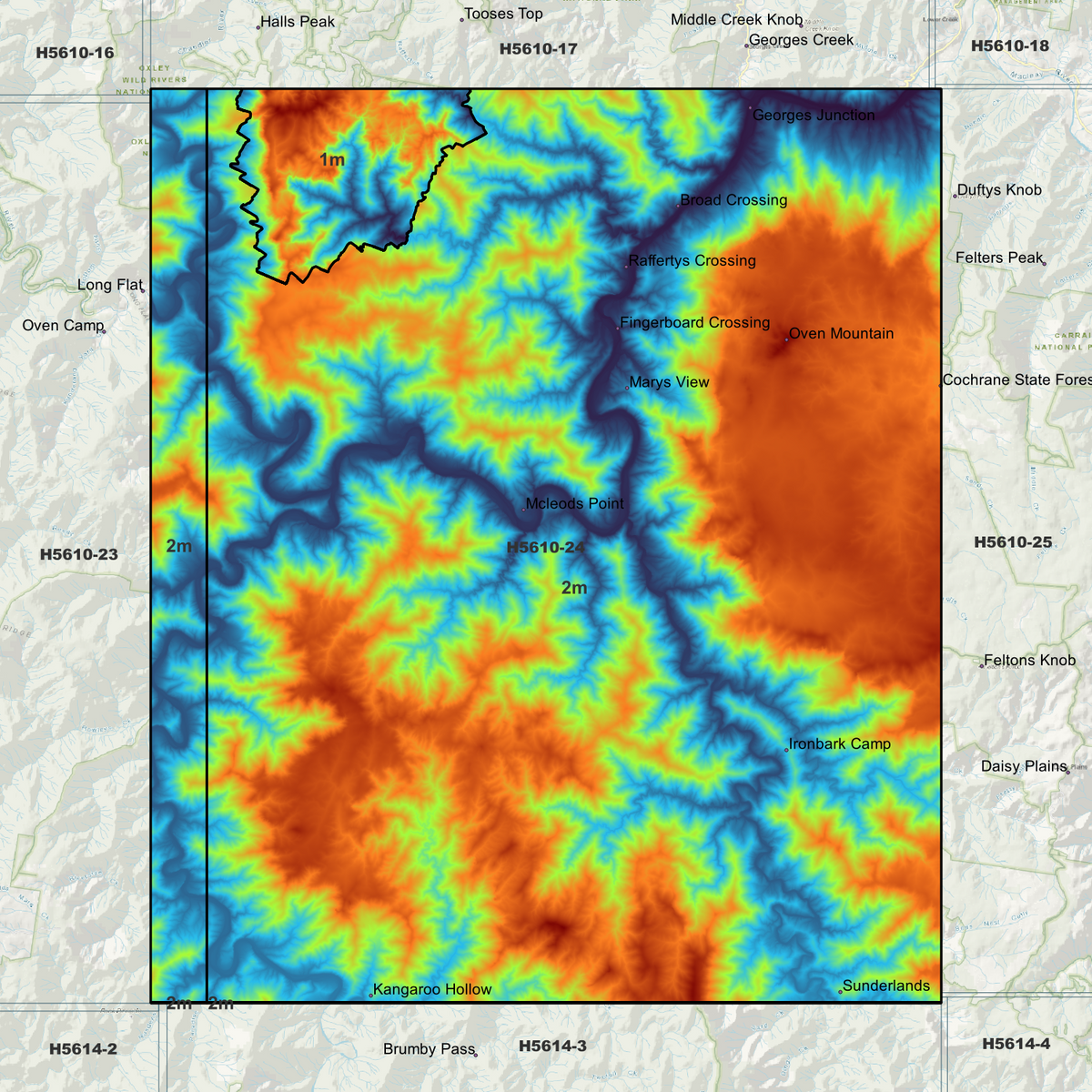 Mcleods 1m & 2m Digital Elevation Models (H5610-24)