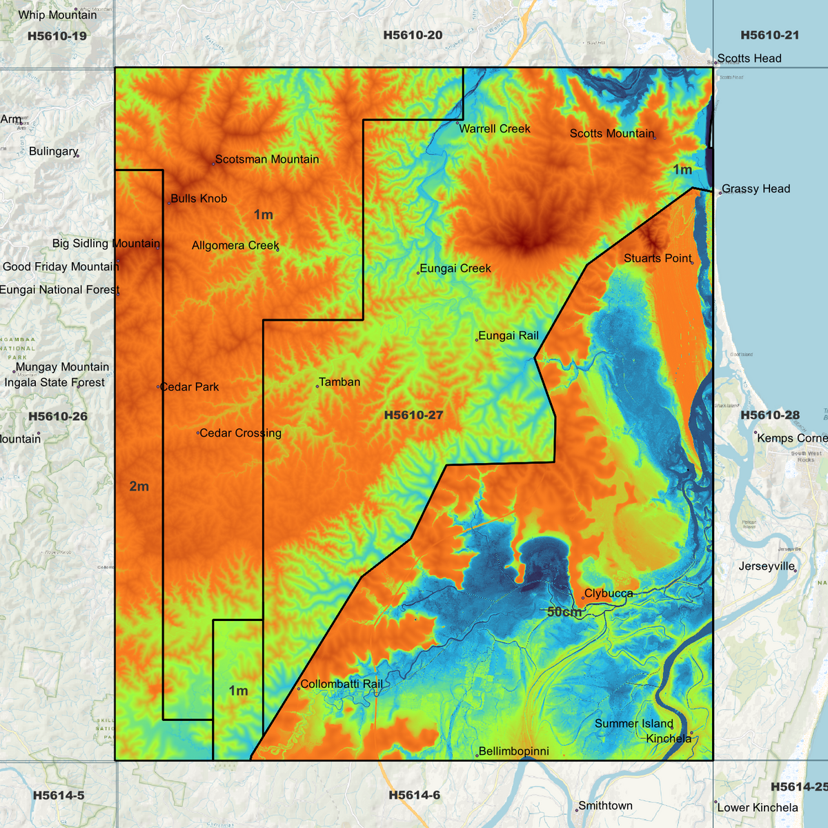 Warrell 50cm, 1m & 2m Digital Elevation Models (H5610-27)