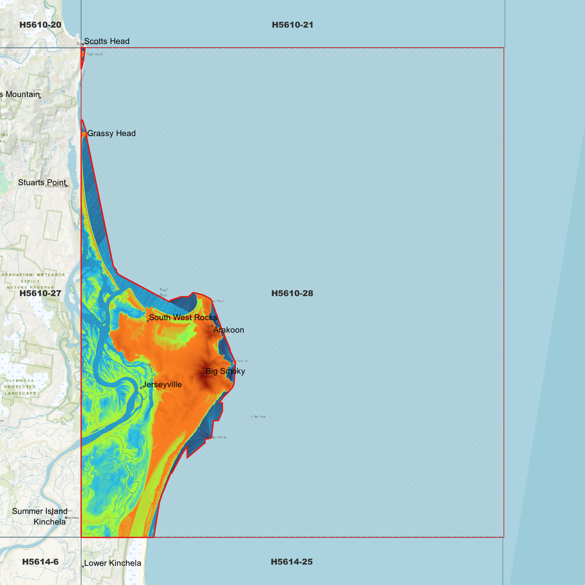South West Rocks 50cm & 1m Digital Elevation Models (H5610-28)