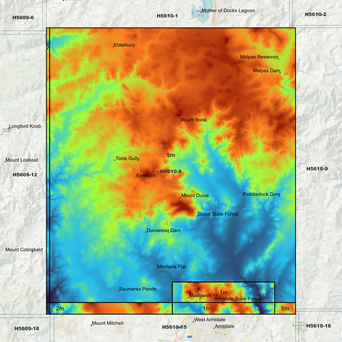Duval 1m, 2m & 5m Digital Elevation Models (H5610-8)