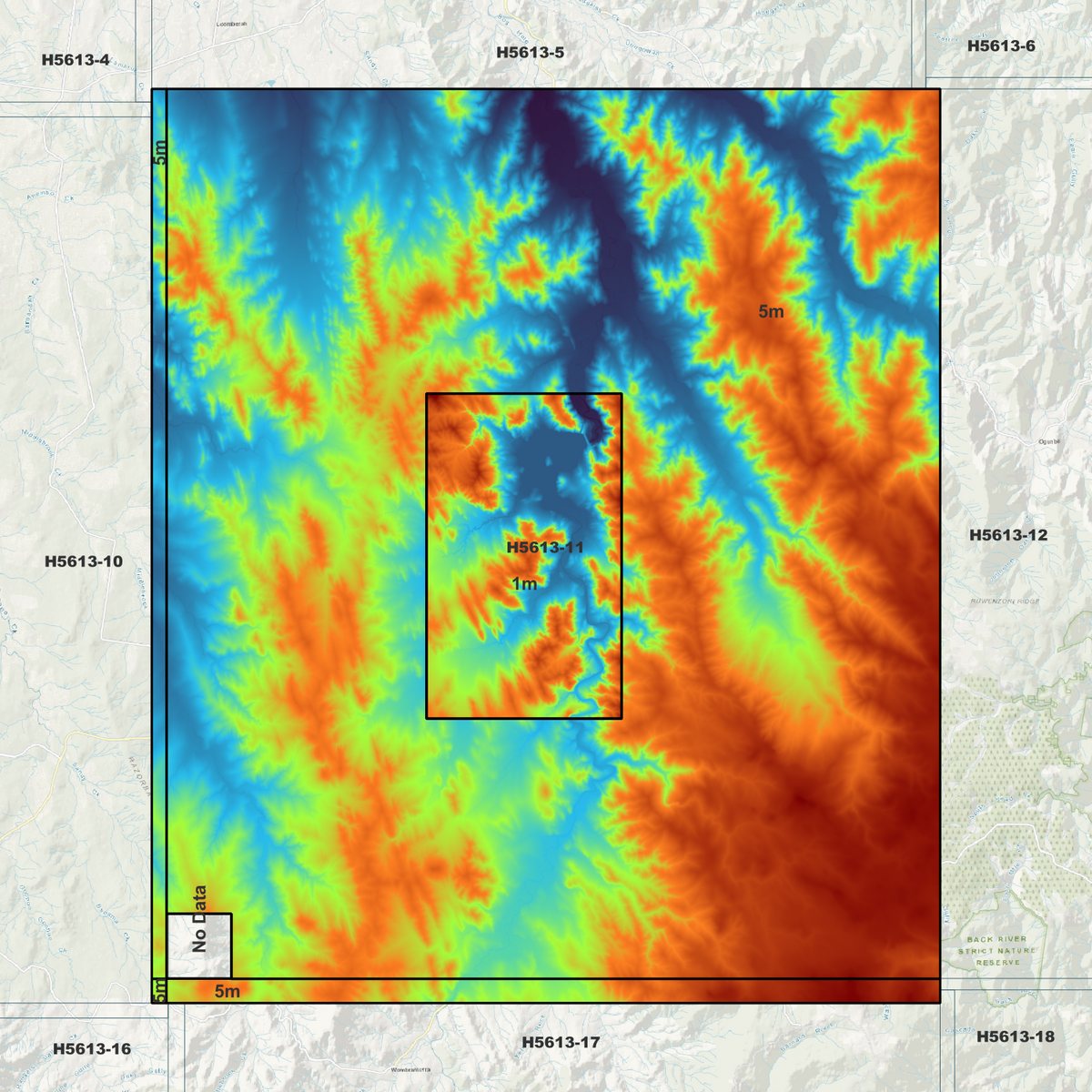 Nundle 1m & 5m Digital Elevation Models (H5613-11)