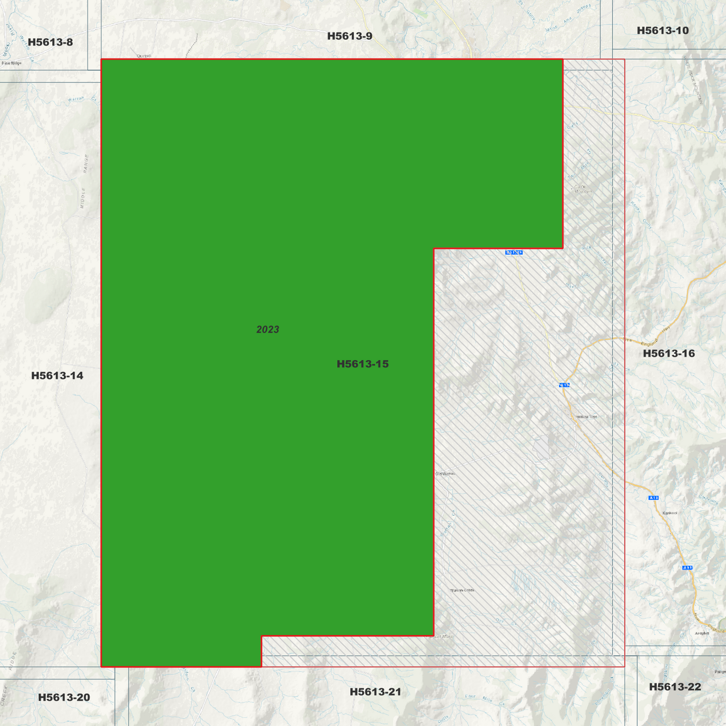 Willow Tree 1m Digital Elevation Model (H5613-15)
