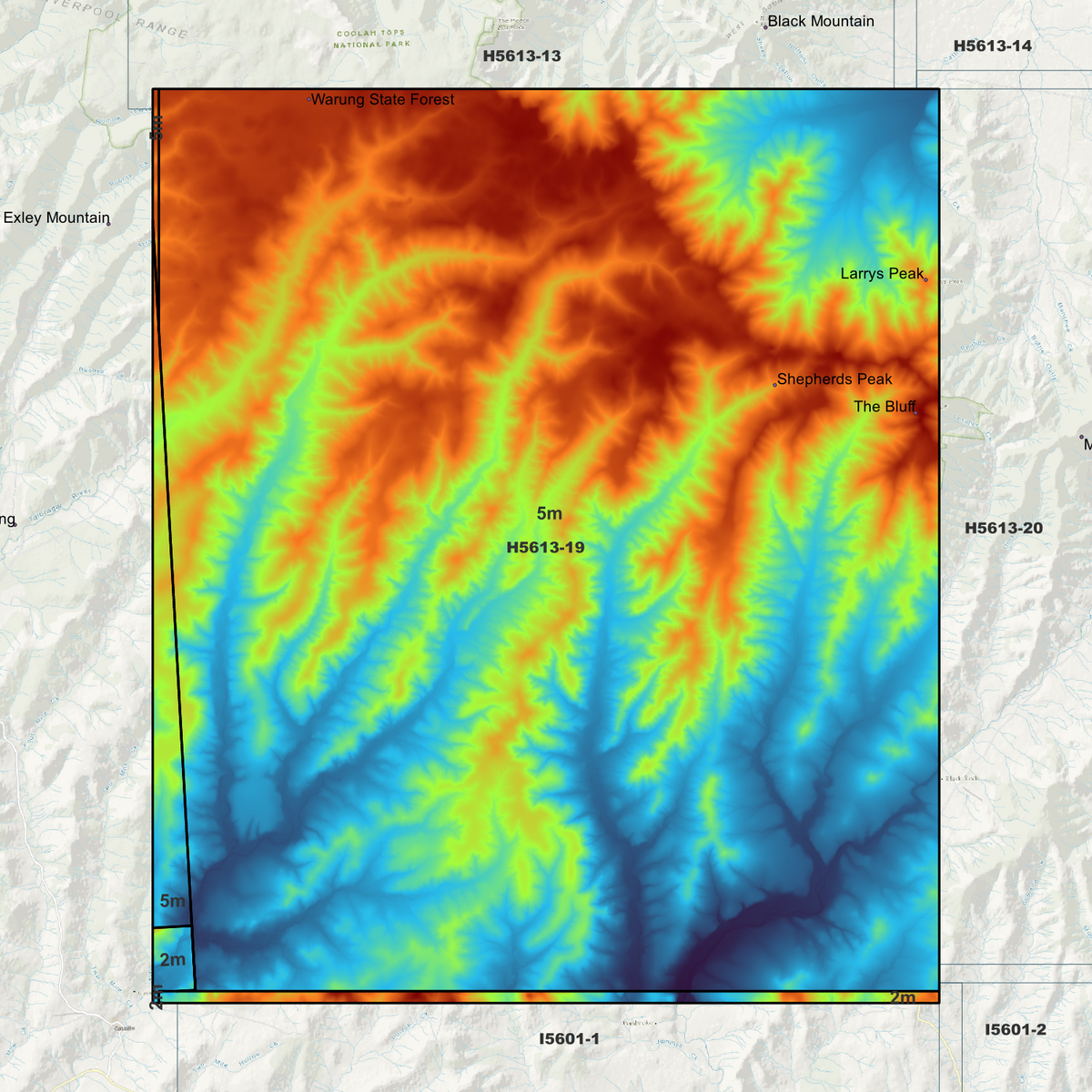 Shepherds Peak 2m & 5m Digital Elevation Models (H5613-19)