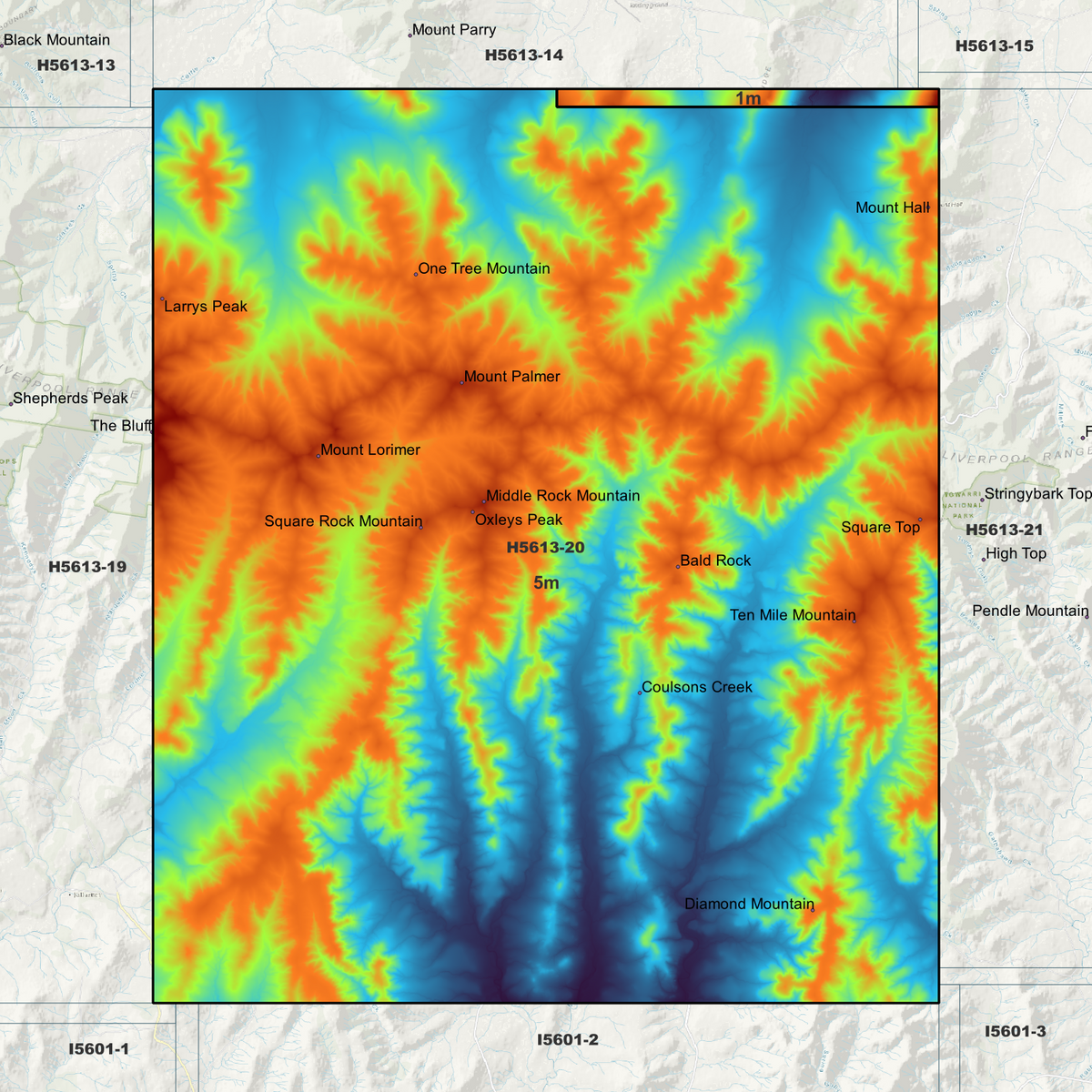 Larrys Peak 1m & 5m Digital Elevation Models (H5613-20)
