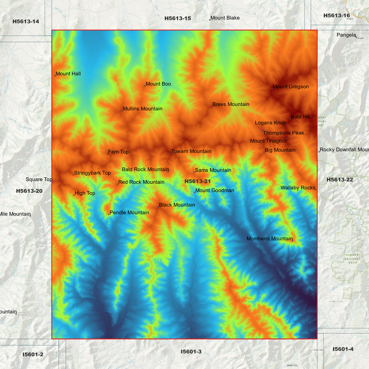 Towarri 1m, 2m & 5m Digital Elevation Models (H5613-21)