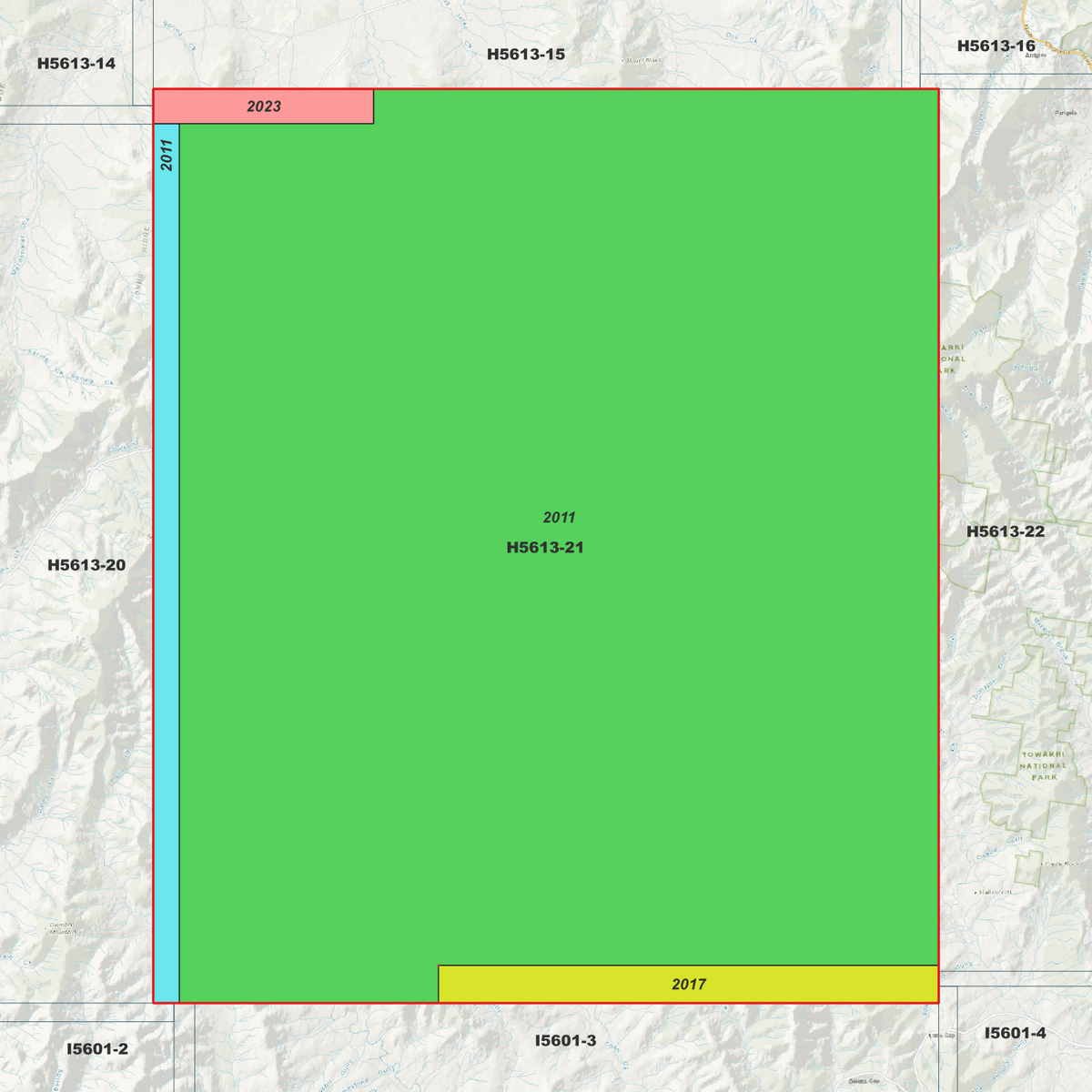Towarri 1m, 2m & 5m Digital Elevation Models (H5613-21)