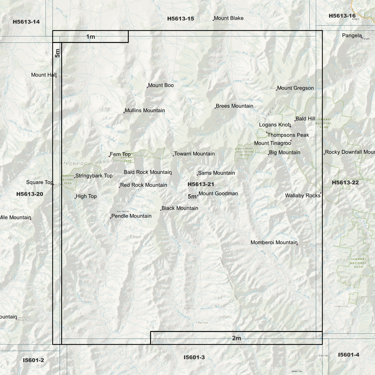 Towarri 1m, 2m & 5m Digital Elevation Models (H5613-21)