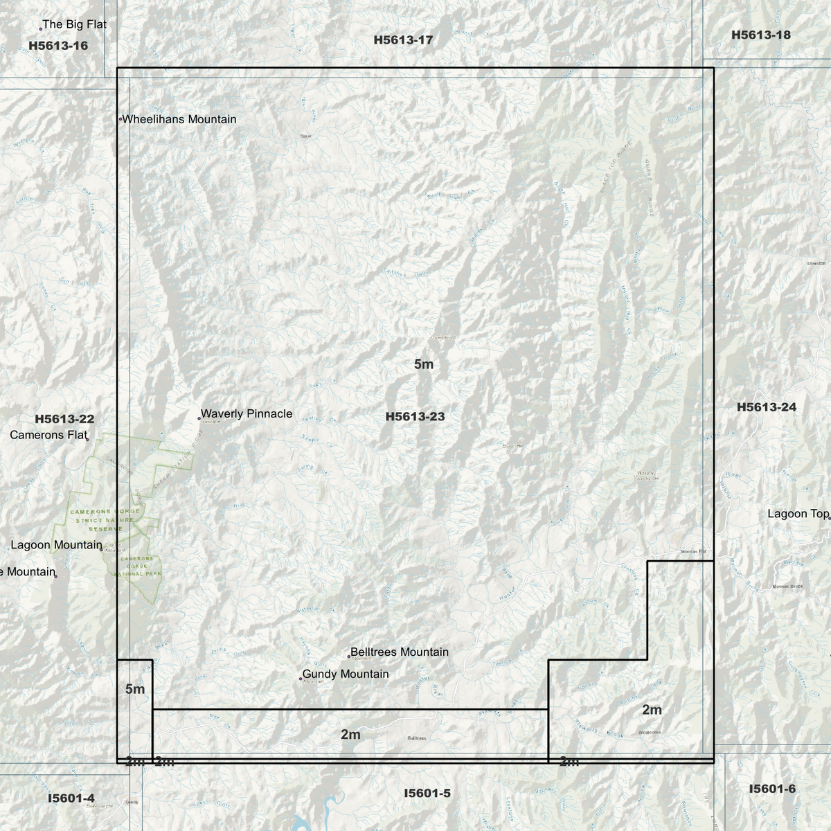 Belltrees 2m & 5m Digital Elevation Models (H5613-23)