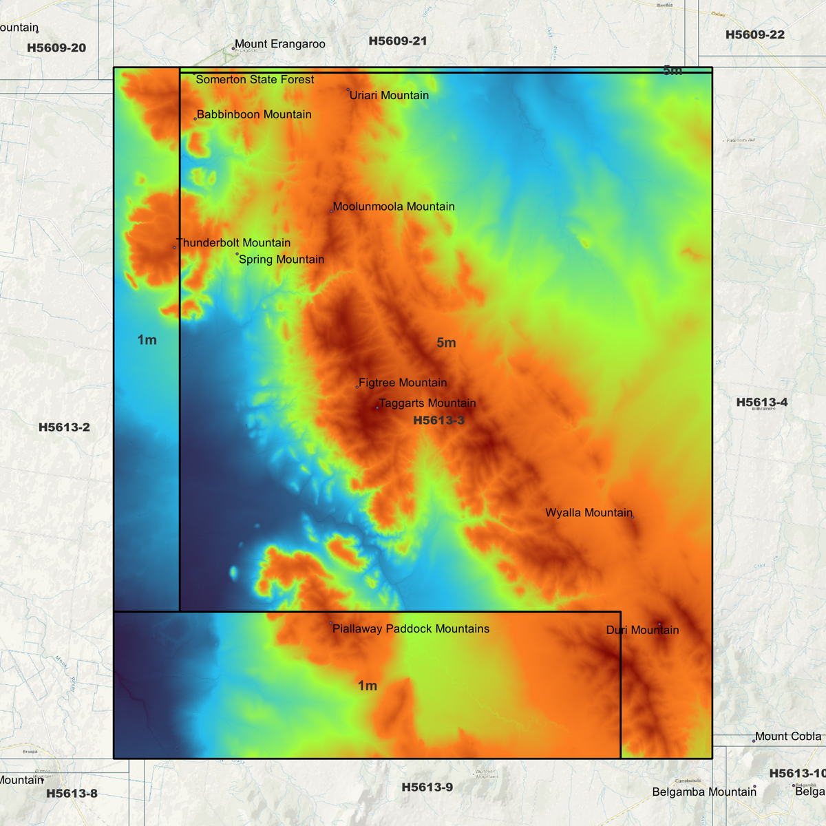 Thunderbolt 1m & 5m Digital Elevation Models (H5613-3)