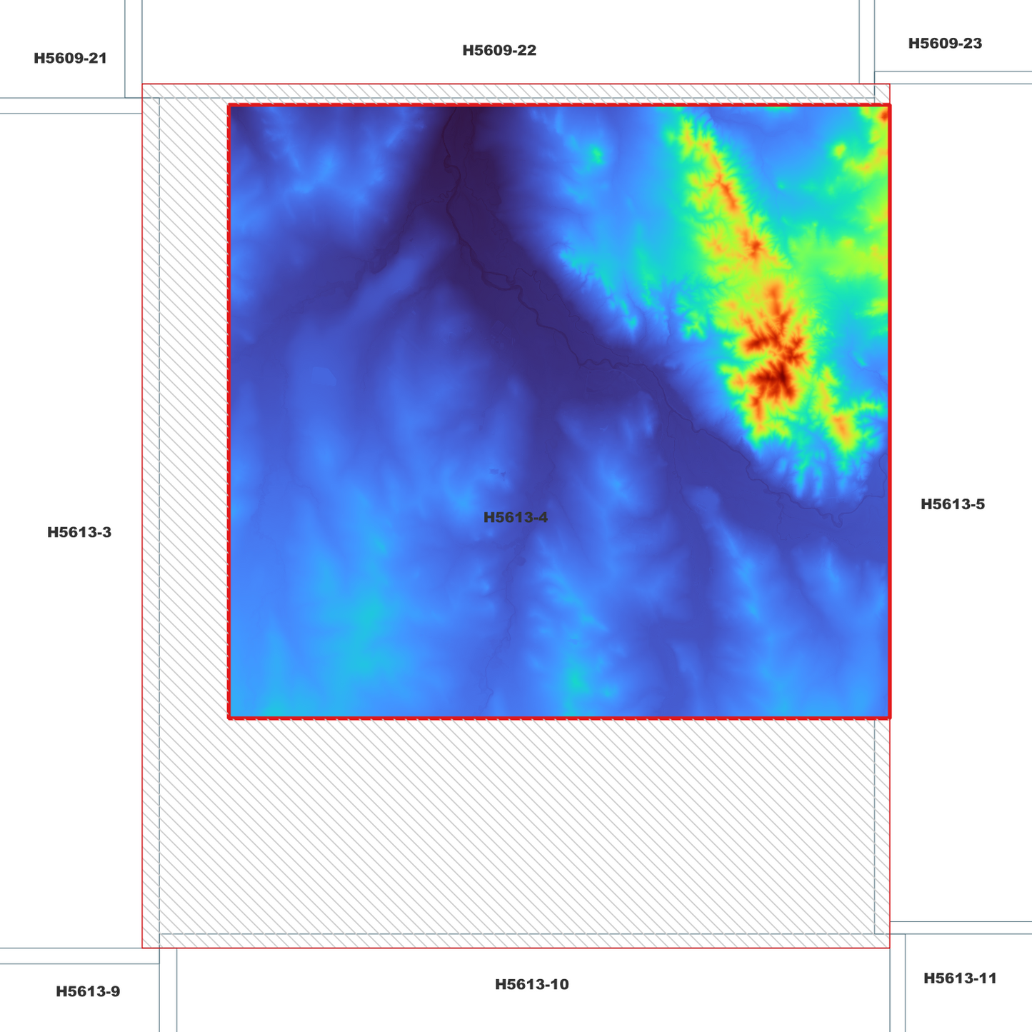 Tamworth 1m Digital Elevation Model (H5613-4)