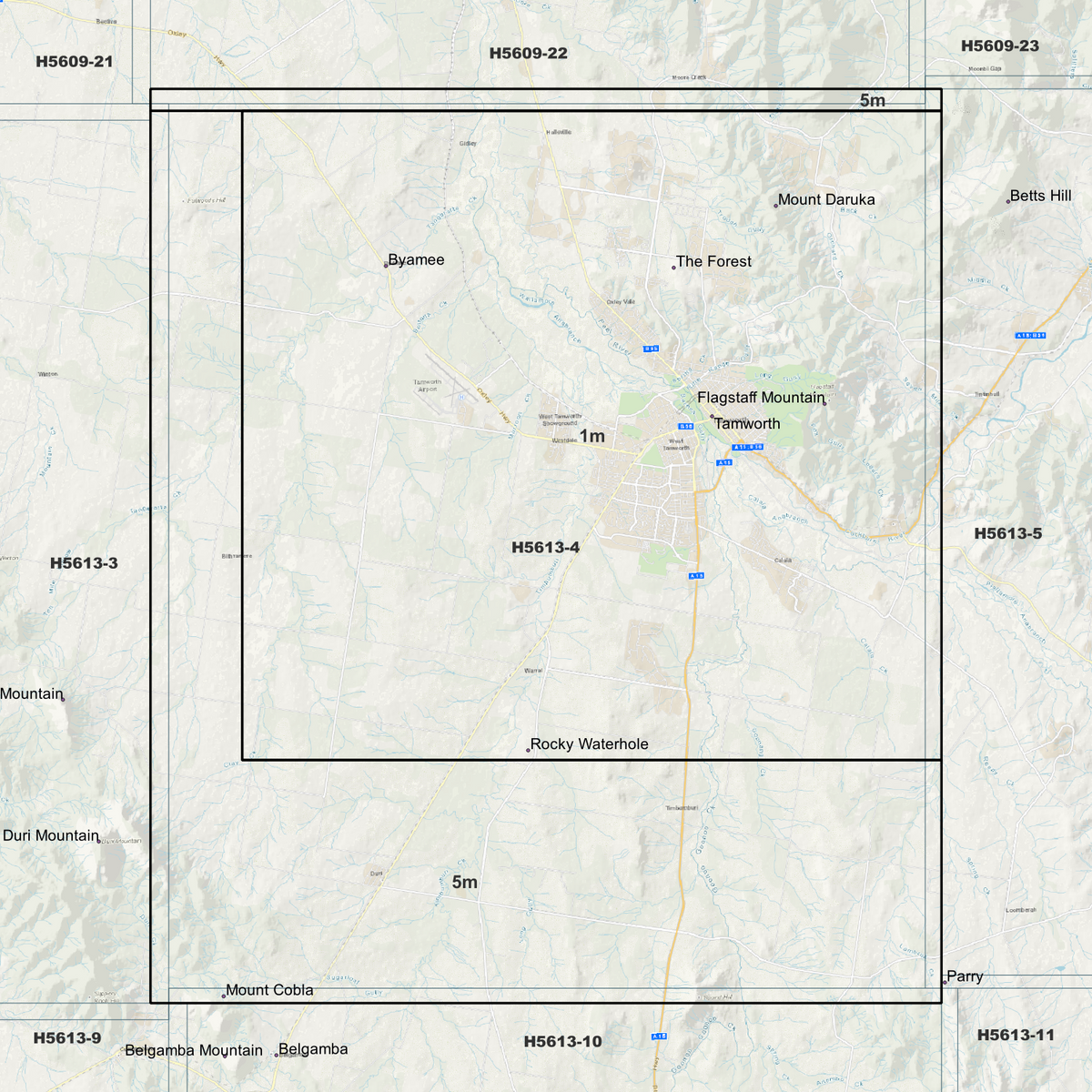 Tamworth 1m & 5m Digital Elevation Models (H5613-4)