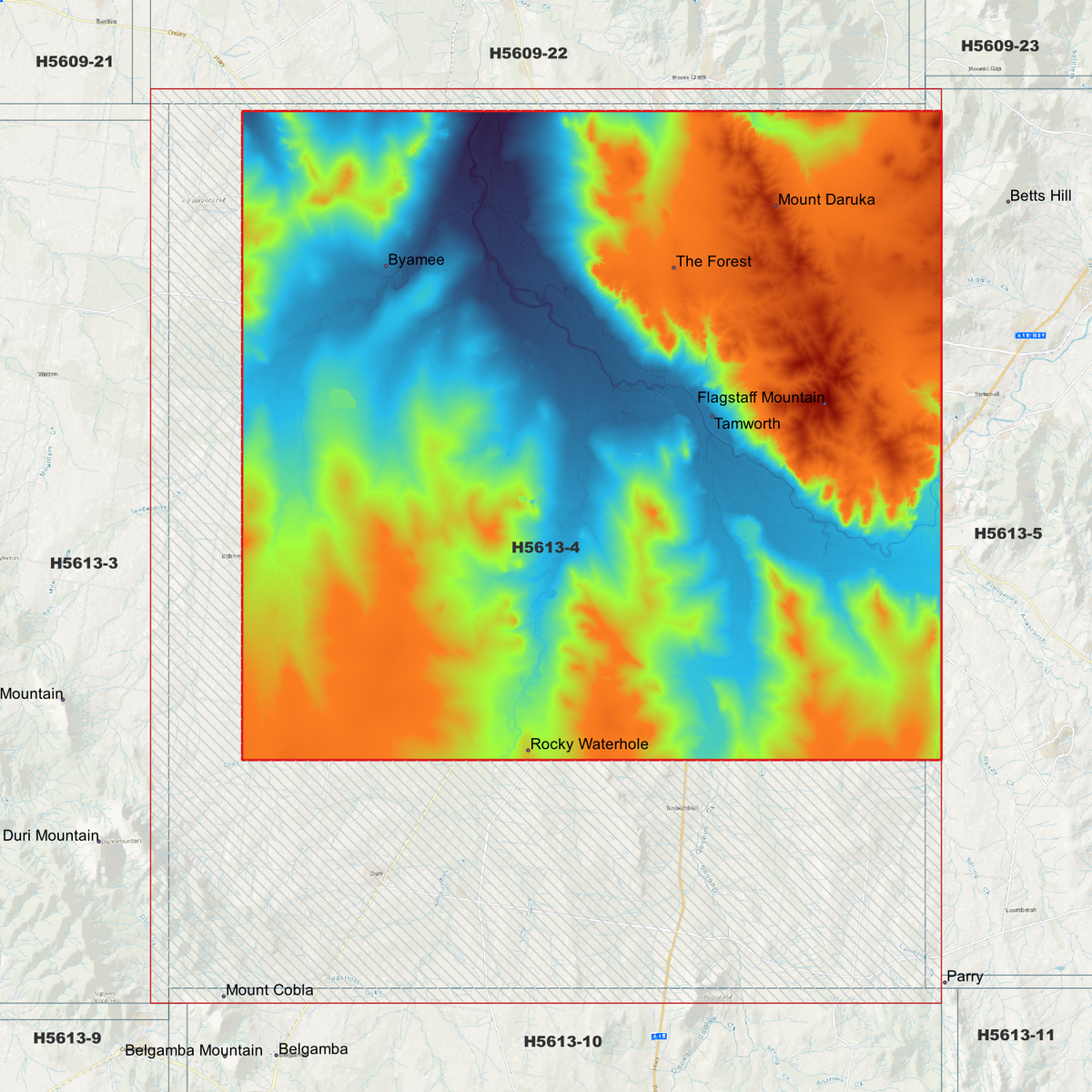 Tamworth 1m & 5m Digital Elevation Models (H5613-4)