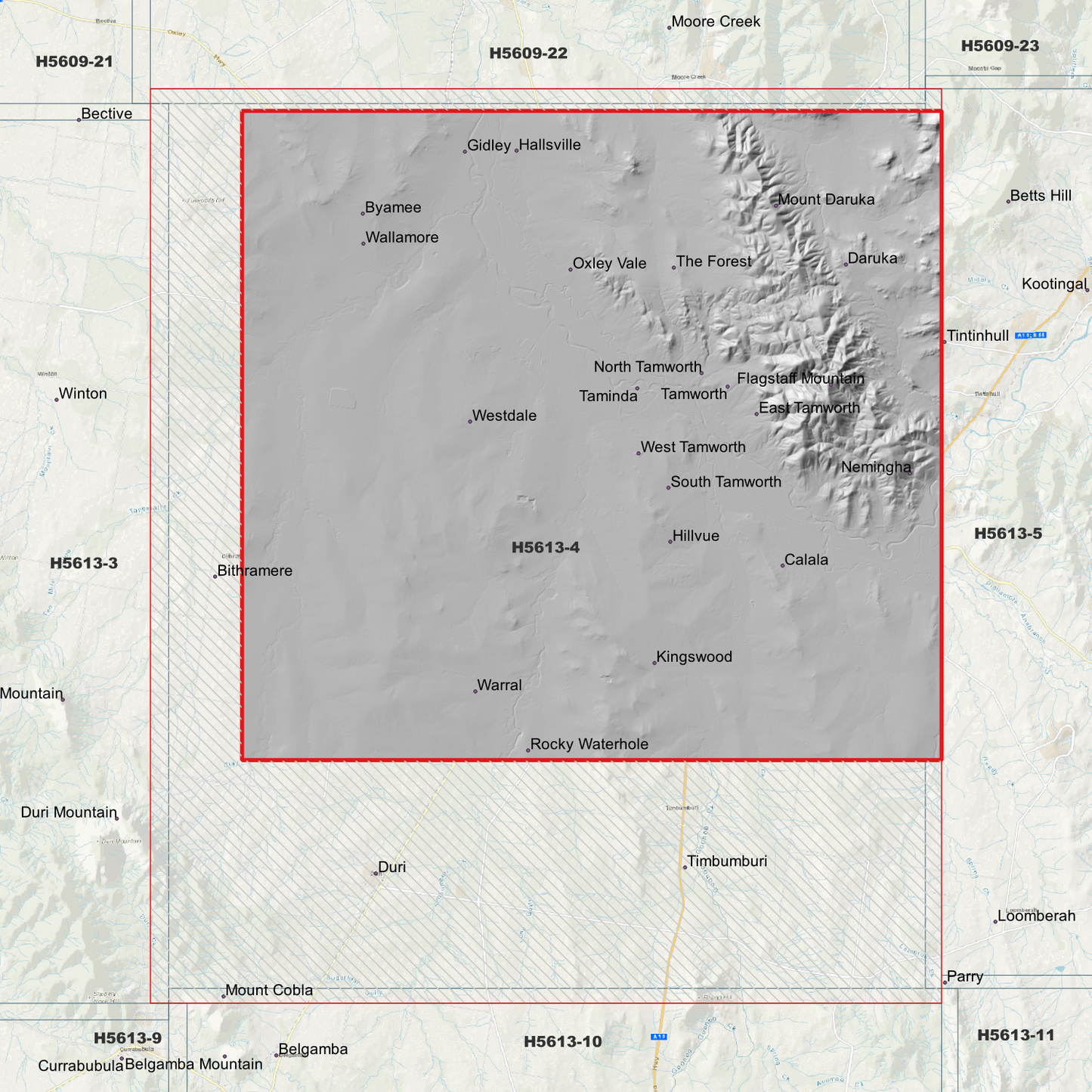 Tamworth 1m Digital Elevation Model (H5613-4)