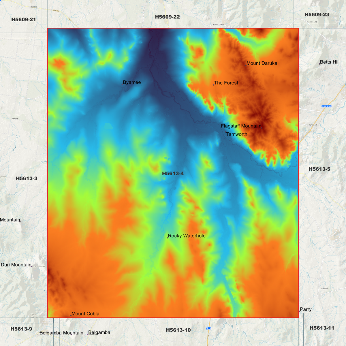 Tamworth 1m & 5m Digital Elevation Models (H5613-4)