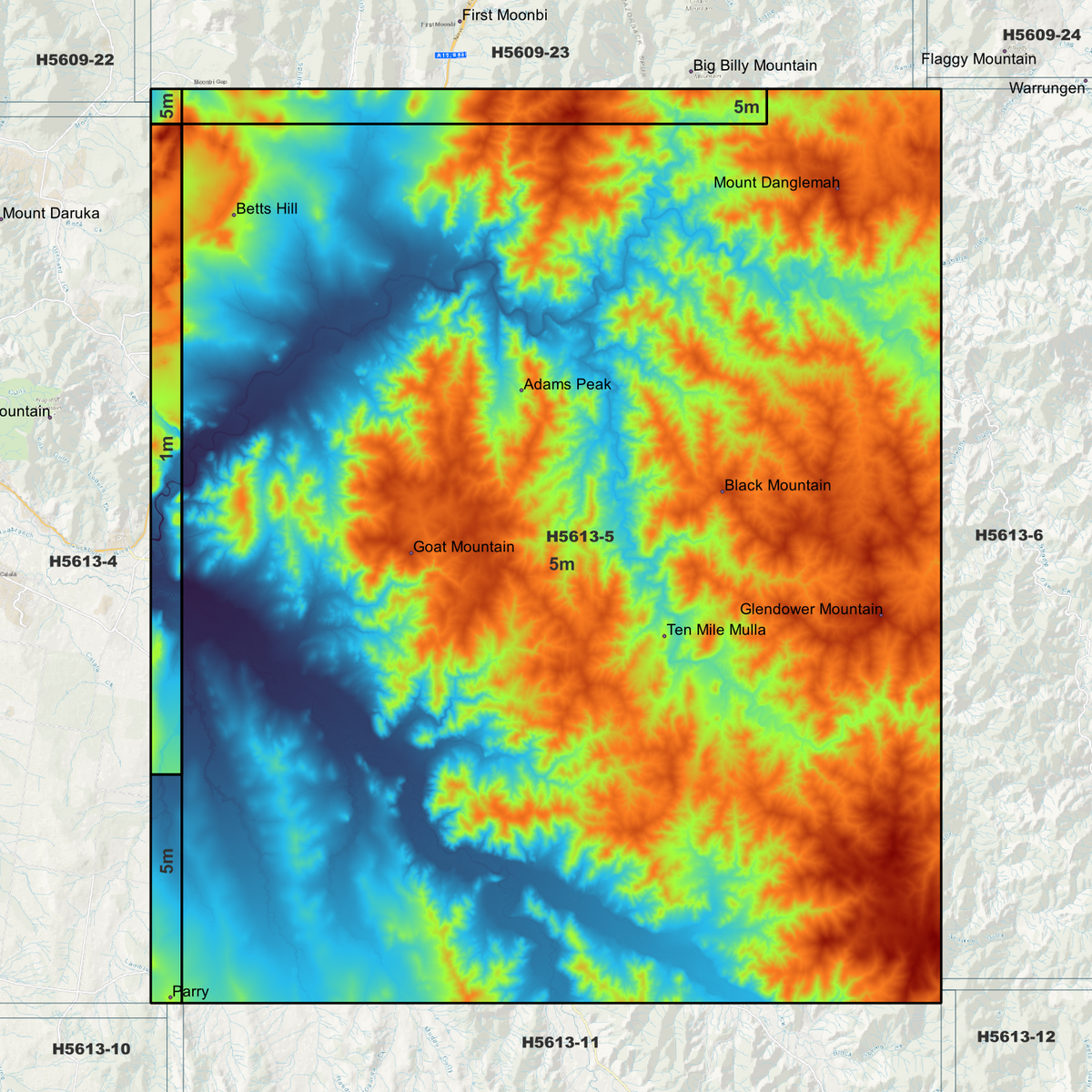 Kootingal 1m & 5m Digital Elevation Models (H5613-5)
