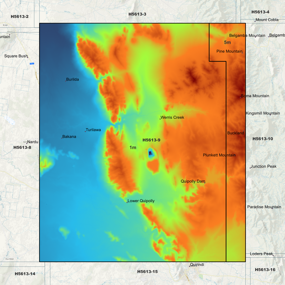Werris Creek 1m & 5m Digital Elevation Models (H5613-9)