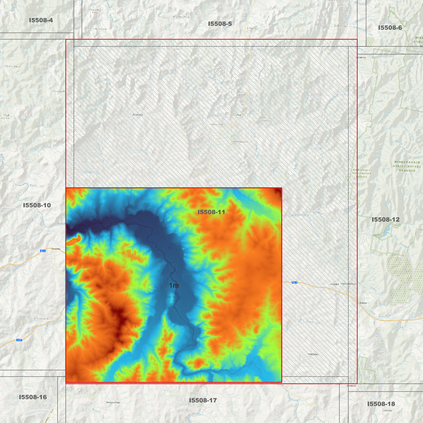 Bathurst 1m & 2m Digital Elevation Models (I5508-11)