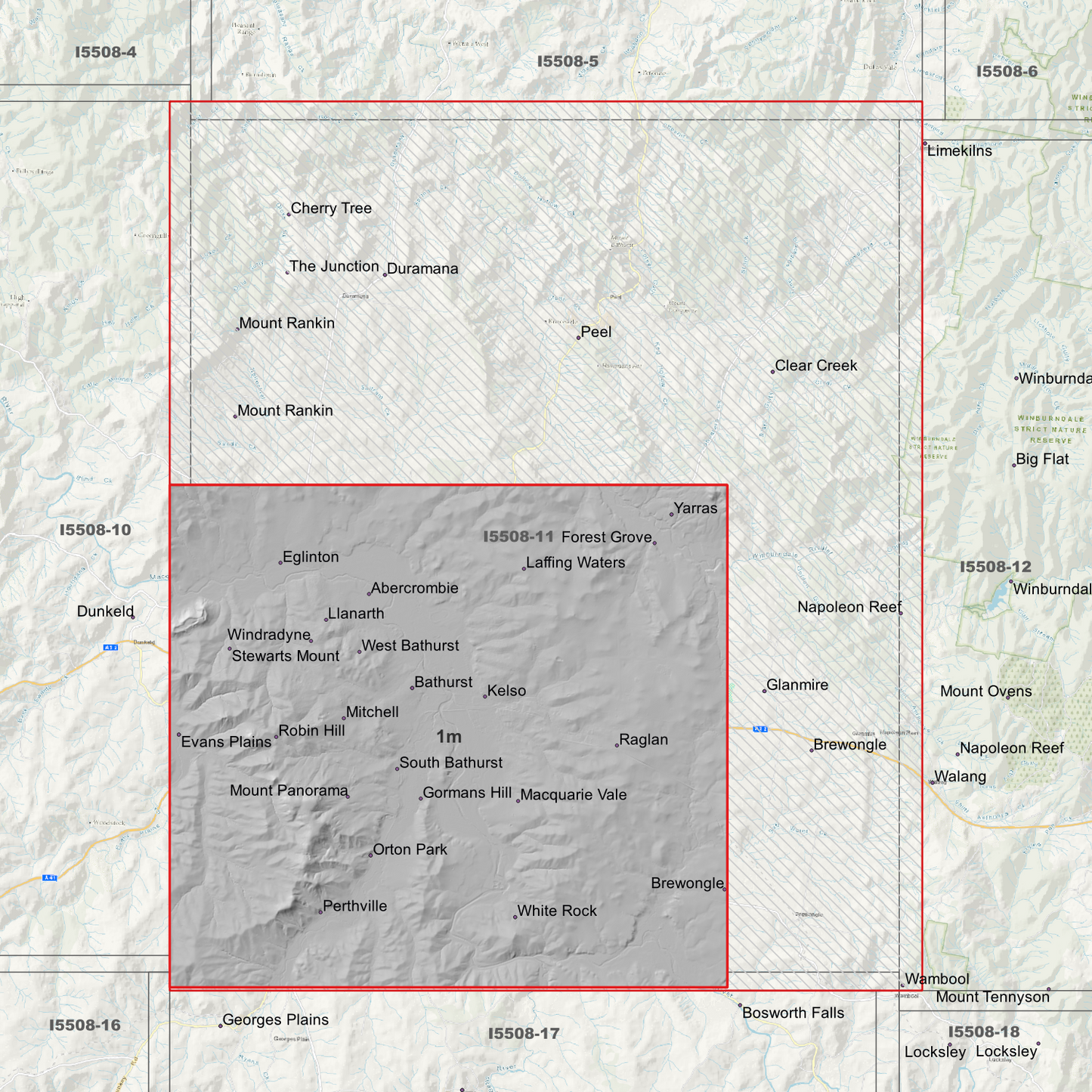 Bathurst 1m & 2m Digital Elevation Models (I5508-11)