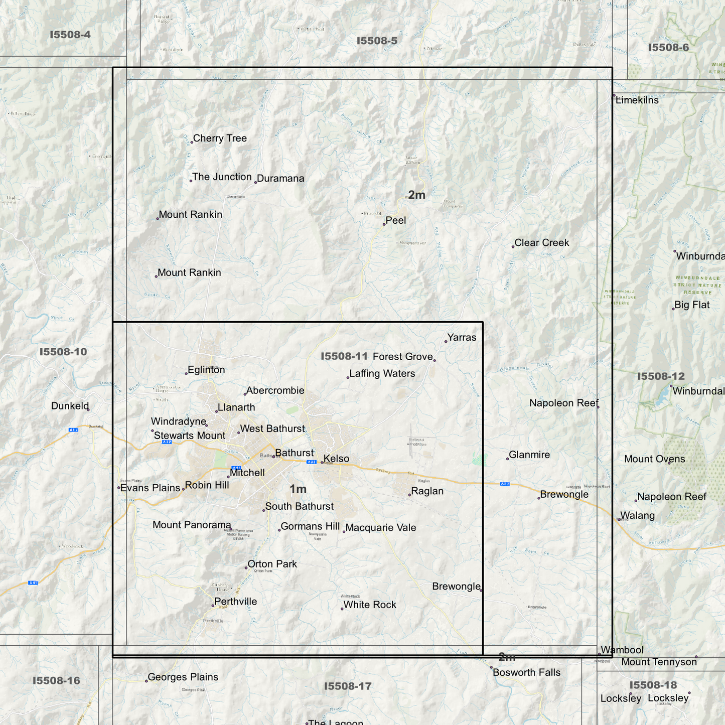 Bathurst 1m & 2m Digital Elevation Models (I5508-11)