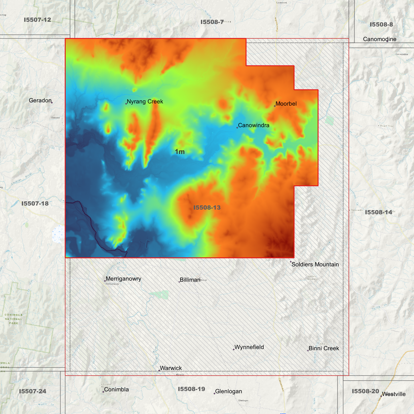 Canowindra 1m & 5m Digital Elevation Models (I5508-13)