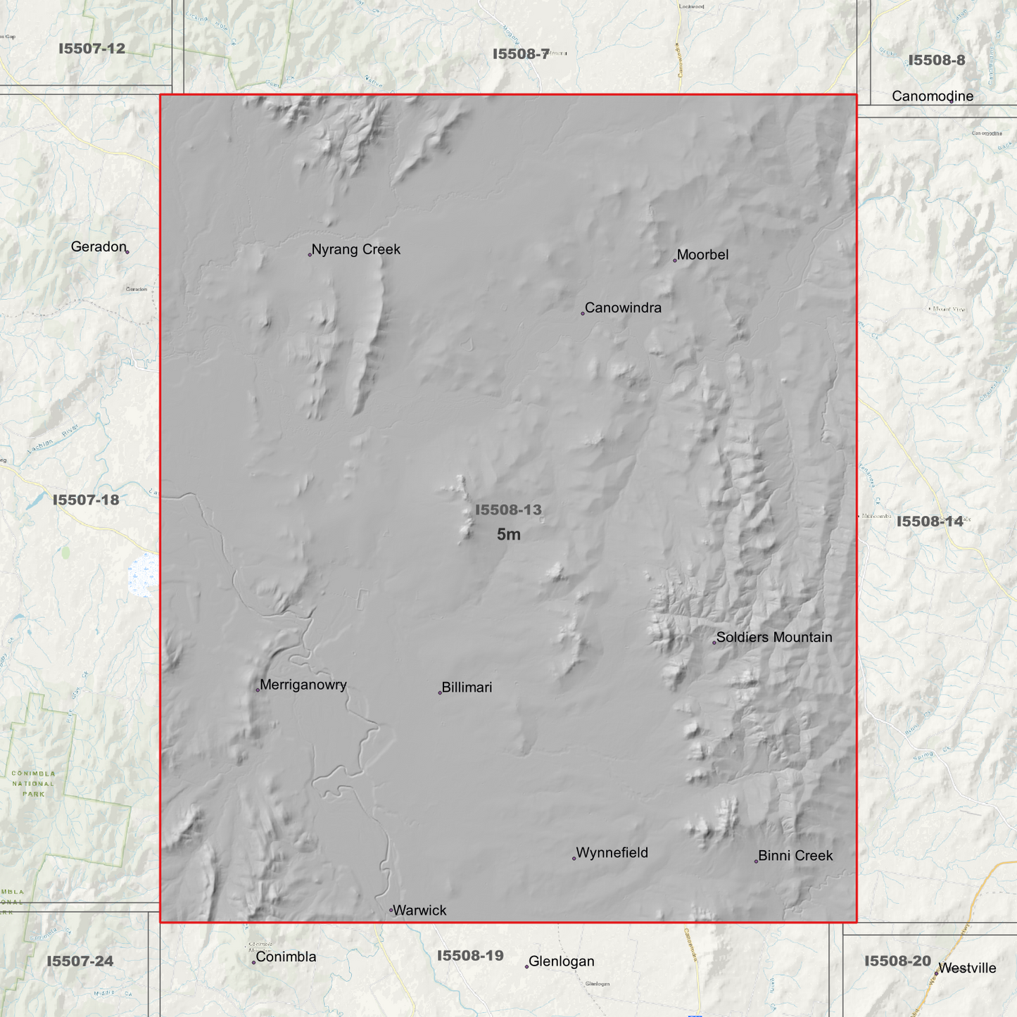 Canowindra 1m & 5m Digital Elevation Models (I5508-13)